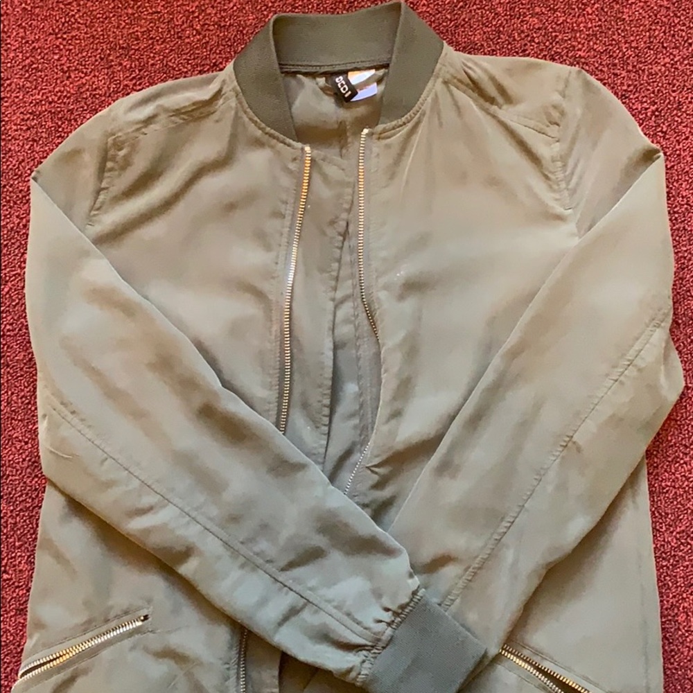 green long bomber jacket